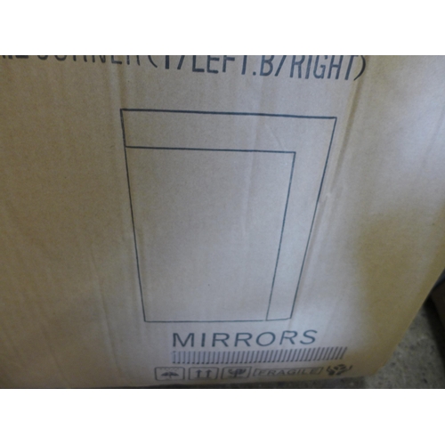 2332 - Three champagne silvers framed corner mirrors - unused