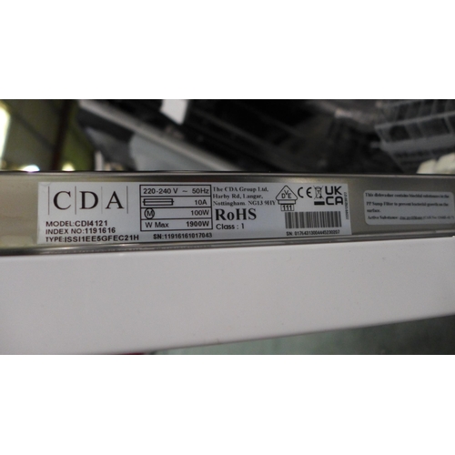 3192 - CDA Integrated Slimline Dishwasher (H820xW448xD550) - model no.:- CDI4121, original RRP £315.83 inc.... 