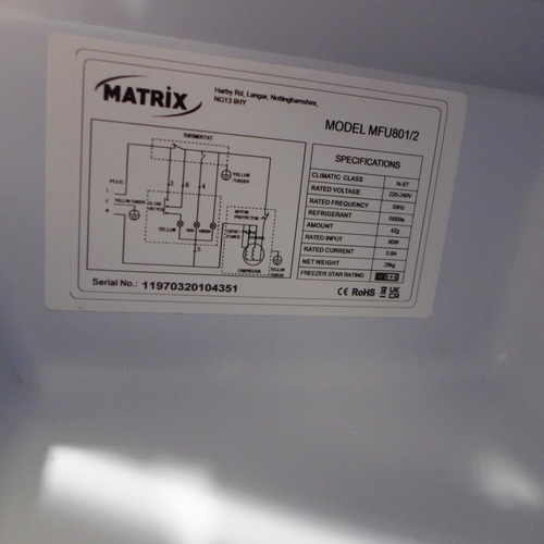 3195 - Matrix Integrated Under Counter Freezer (H818xW596xD550) - model no.:- MFU801, original RRP £258.33 ... 