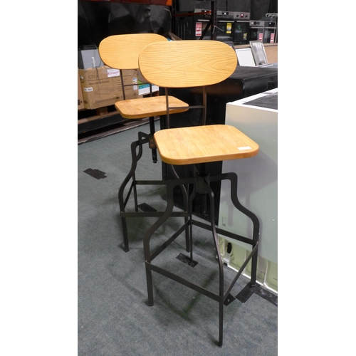 3207 - Two Bolzano Vintage Kitchen Barstools - Natural, original RRP £160 inc. VAT * This lot is subject to... 