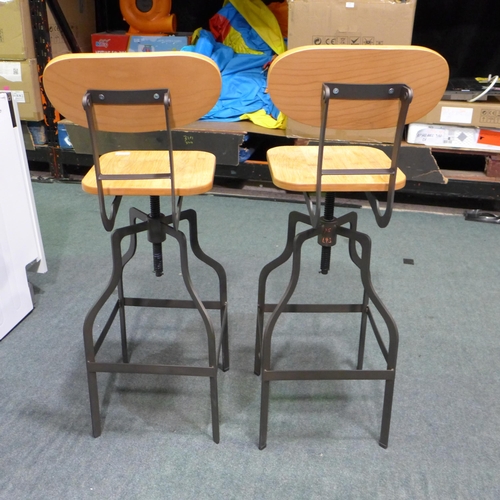 3207 - Two Bolzano Vintage Kitchen Barstools - Natural, original RRP £160 inc. VAT * This lot is subject to... 