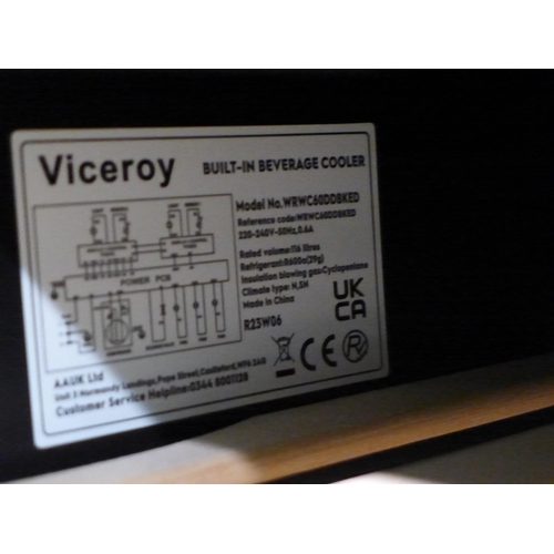 3214 - Viceroy Under Counter 2 Door Wine Cooler (H870xW595xD568) - model no.:- WRWC60DDBK, original RRP £58... 