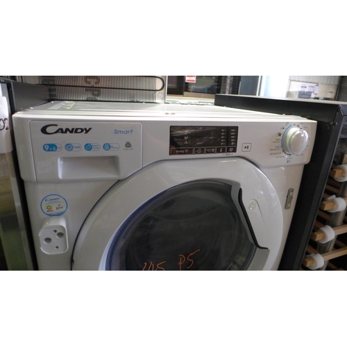 3234 - Candy Smart Integrated Washer Dryer (9kg) (H820xW600xD525) - model:- CBD 495D1WE, original RRP £412.... 