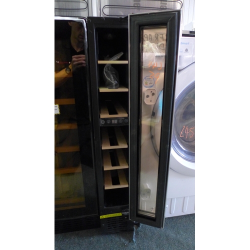 3235 - Viceroy Under Counter Slimline Wine Cooler (H870xW148xD570) - model:- WRWC15SS, original RRP £240.83... 