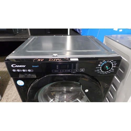 3279 - Candy Black Integrated Washing Machine (9kg) (H820xW600xD525) - model:- CBW 49D1E, original RRP £340... 