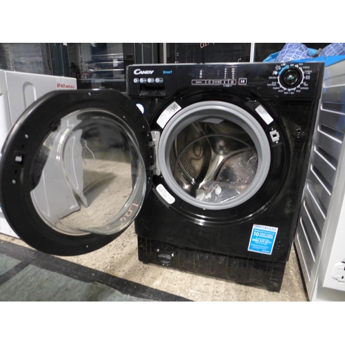 3279 - Candy Black Integrated Washing Machine (9kg) (H820xW600xD525) - model:- CBW 49D1E, original RRP £340... 