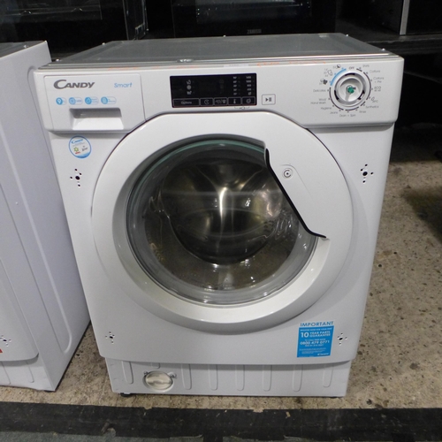 3280 - Candy Integrated Washing Machine (9kg) (H820xW600xD525) - model:- CBW 49D1E, original RRP £340.83 in... 