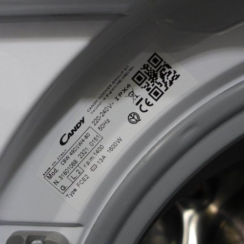 3280 - Candy Integrated Washing Machine (9kg) (H820xW600xD525) - model:- CBW 49D1E, original RRP £340.83 in... 