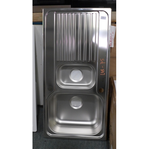 3290 - Blanko 1.5 Bowl Stainless Steel Sink with Drainer, original RRP £150 inc. VAT * This lot is subject ... 