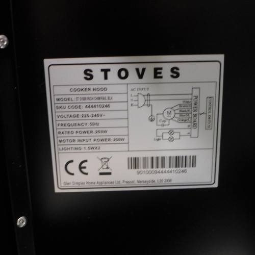 3306 - Stoves 100cm Black Cooker Hood (Model No: ST S1000 RICH CHIM RAIL BLK) * This lot is subject to VAT ... 