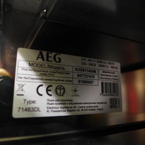 3313 - AEG Blackline Warming Drawer  (Model: KDE911424B) original RRP £445.84 inc. VAT * This lot is subjec... 