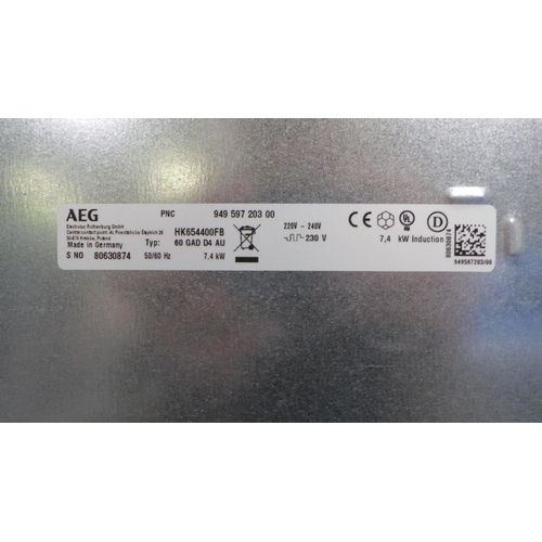 3007 - AEG Induction 4 Zone Hob - model:- HK654400FB * This lot is subject to VAT (410-107)