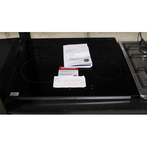 3009 - CDA 4 Zone Ceramic Hob - model:- HC6621FR * This lot is subject to VAT (410-146)