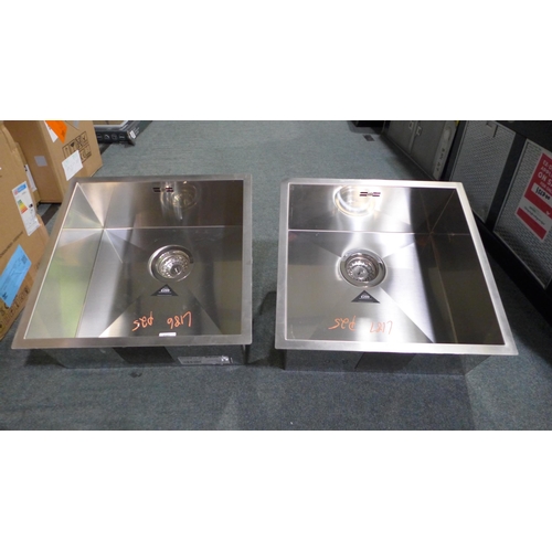 3040 - Two Cuba 1.0 Bowls - Stainless Steel Sinks (400x400) * This lot is subject to VAT (410-186, 187)