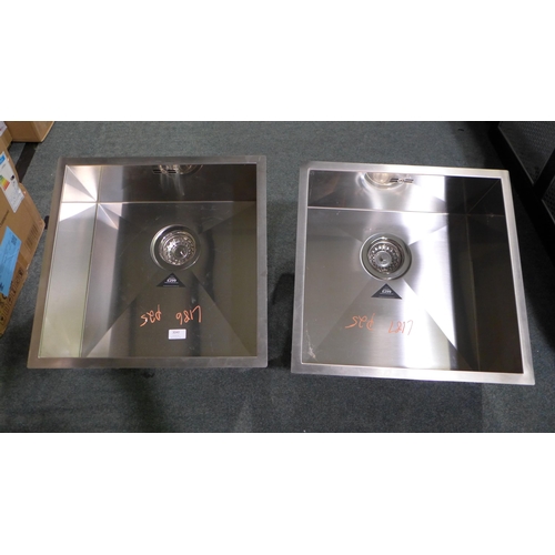 3040 - Two Cuba 1.0 Bowls - Stainless Steel Sinks (400x400) * This lot is subject to VAT (410-186, 187)