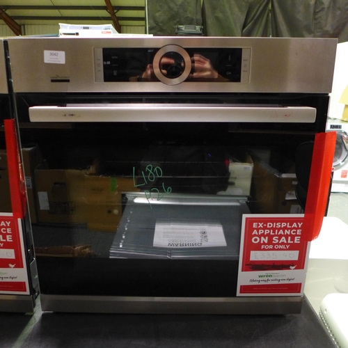 3042 - Bosch Single Oven (H595xW595xD548) - model no:- HBG6764S6B  (413-180)   * This lot is subject to vat