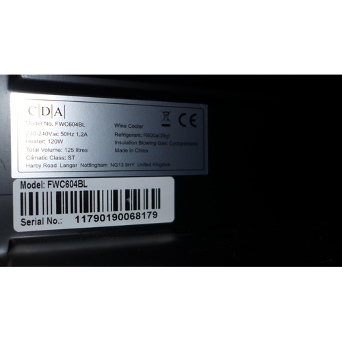 3064 - CDA Under Counter 60cm Wine Cooler - model:- FWC604BL  * This lot is subject to VAT (410-199)