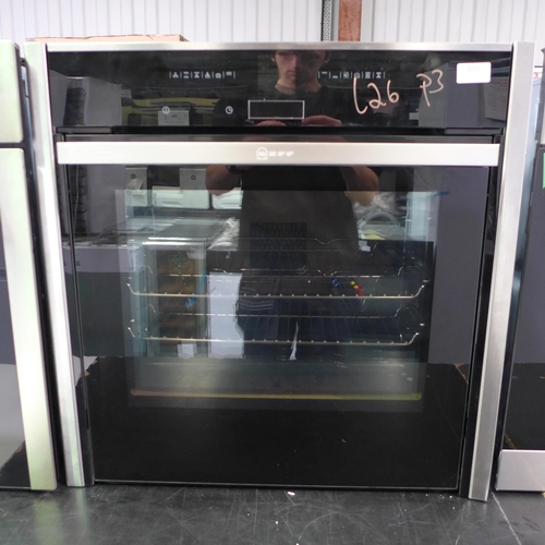 3072 - Neff Single Multifunction Stainless Steel Oven  with Slide & Hide - Model: B47CR32NOB * This lot is ... 