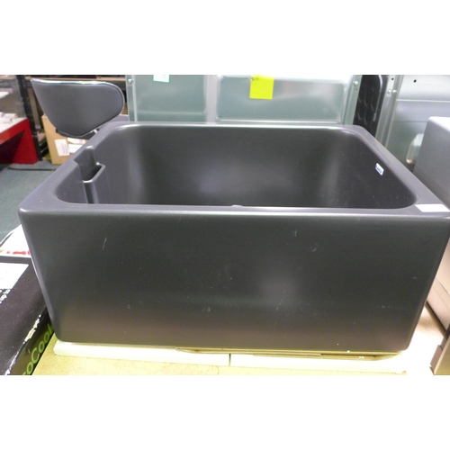 3076 - Grey Belfast Style Blanco Ceramic Sink * This lot is subject to VAT (410-55)