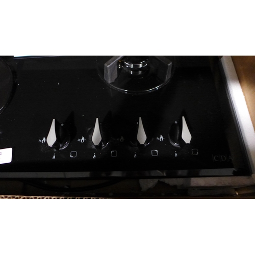 3144 - CDA Gas-on-Glass Four Burner Hob (H44xW595xD515) - model no.:- HVG621BL, original RRP £208.34 inc. V... 