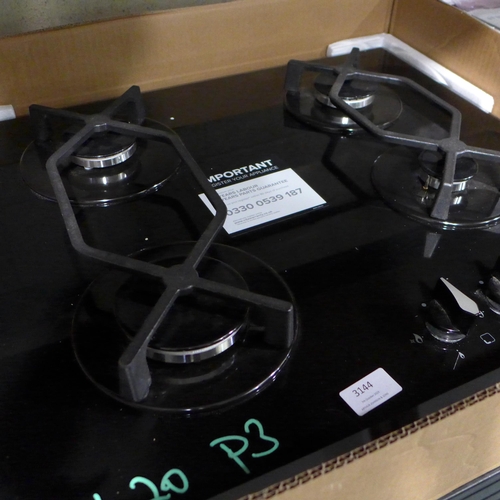 3144 - CDA Gas-on-Glass Four Burner Hob (H44xW595xD515) - model no.:- HVG621BL, original RRP £208.34 inc. V... 