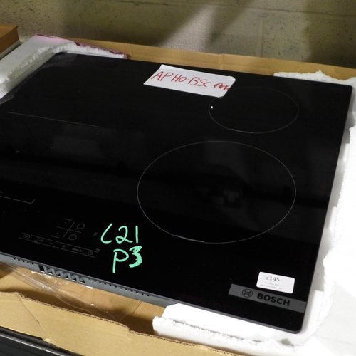 3145 - Bosch Induction 4 Zone Hob Plug & Play (H51xW592xD522) - model no.:- PWP611BB5B, original RRP £549.1... 