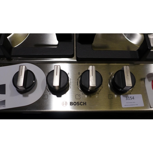 3154 - Bosch Gas 4 Burner Hob With Flameselect (H45xW582xD520) - model no.:- PCP6A5B90, original RRP £237.5... 