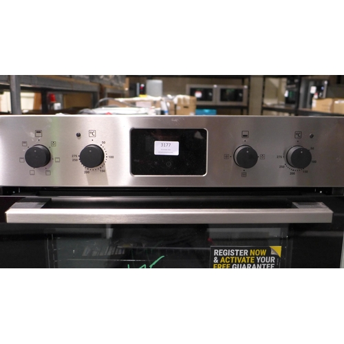 3177 - Zanussi Built In FanCook Double Oven (H888xW594xD568) - model no.:- ZKHNL3X1  (413-75)   * This lot ... 