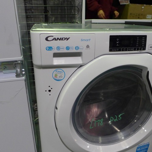 3216 - Candy  Integrated Washer Dryer (9kg) (H820xW600xD525) - model no.:- CBD 495D1WE, original RRP £412.5... 