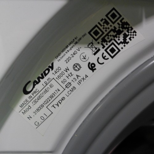 3216 - Candy  Integrated Washer Dryer (9kg) (H820xW600xD525) - model no.:- CBD 495D1WE, original RRP £412.5... 