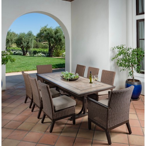 1529 - A Sunvilla Palafox 9 piece dining set, original RRP £1916.66 + VAT - missing seat cushions (4167-3) ... 