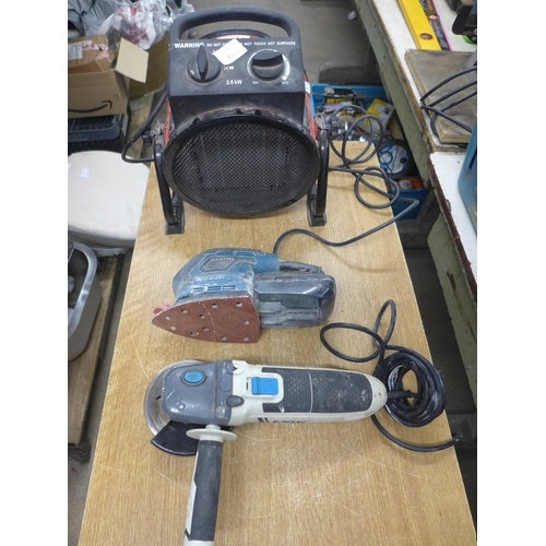 2008 - Erbauer Mouse sander,  Macallister angle grinder and heater a 2.5kw heater