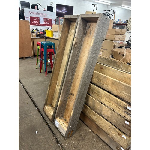 2303 - Two 5ft x 1ft wooden planters