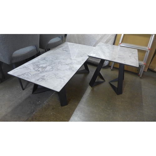 1311 - A marble coffee table and lamp table * This lot is subject to VAT