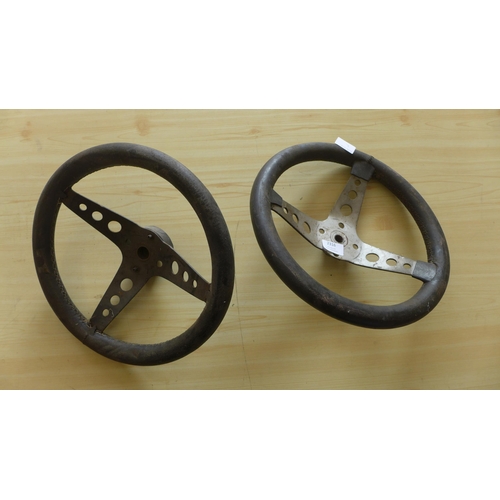 2344 - 2 x go-cart steering wheels