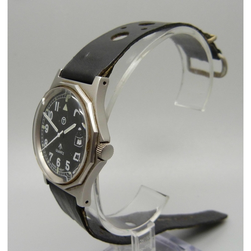 1014 - A military issue wristwatch, case back marked MIL:W-2309-BC-8273 928/FEB 03