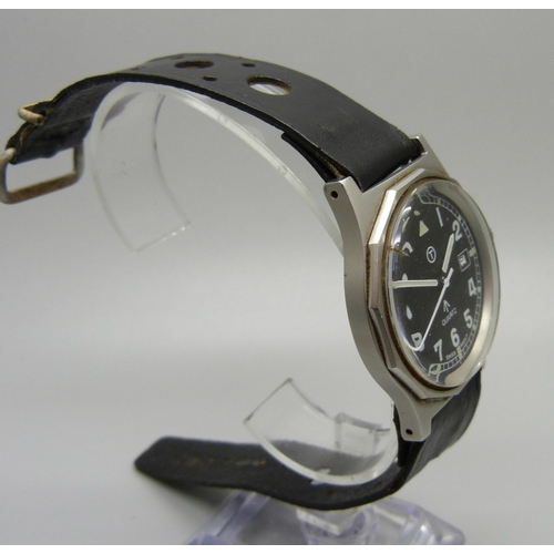 1014 - A military issue wristwatch, case back marked MIL:W-2309-BC-8273 928/FEB 03