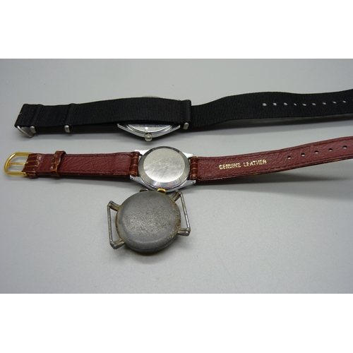 1019 - A German WWII Bulla military wristwatch, Oris and Mentor wristwatches