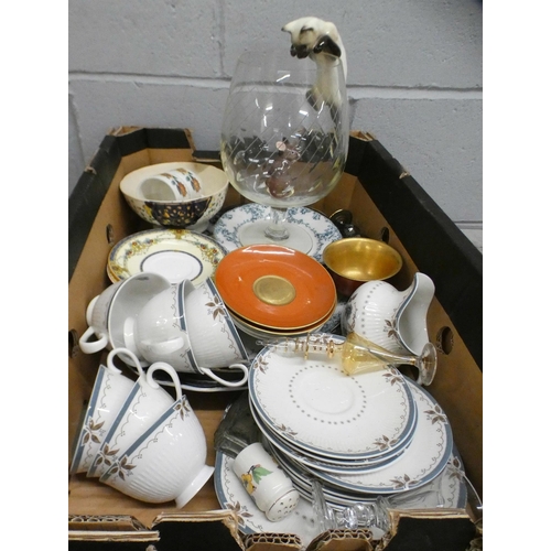 1084 - A Victorian slop bowl, a Royal Doulton Old Colony part tea set, serving plates, Damon et Delente cup... 