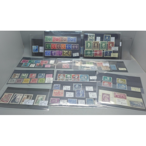 622 - Stamps; better stamps on 16 stockcards, all identified and catalogued at over £1,000