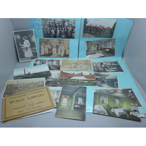 623 - Postcards, Northampton, selection, inc. RP, Proclamation (2), Collector Queens Alexandra Rose Day, H... 