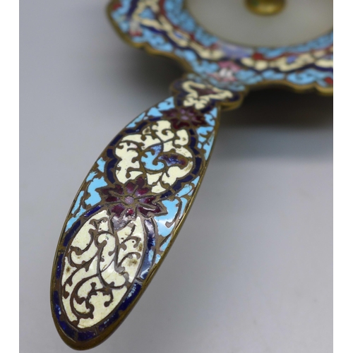 624 - A French Cloisonne chamber stick