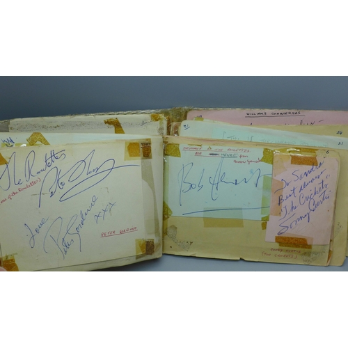 628 - A Pop music autograph book, In Tornados, Tom Jones, Cliff Richard, Little Eva, Jet Harris, Adam Fait... 