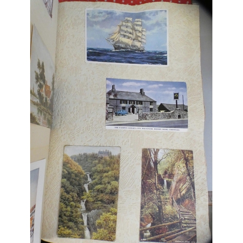 655 - Two scrap albums, 1950s and 1960s including many pasted in postcards