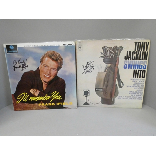 670 - Signed LP records, including Joe Brown, Stanley Holloway, Frank Ifield, Tony Jacklin, Trini Lopez, C... 