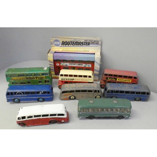 697 - A collection of Dinky, Budgie and other die-cast model single and double decker buses