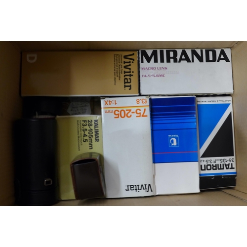 711 - Tamron, Sigma, Minolta and other camera accessories, lenses, boxed and cased