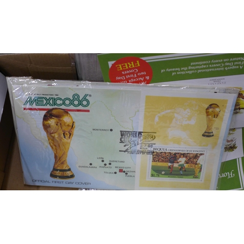 719 - Stamps; a box of football covers, mainly related to Mexico '86