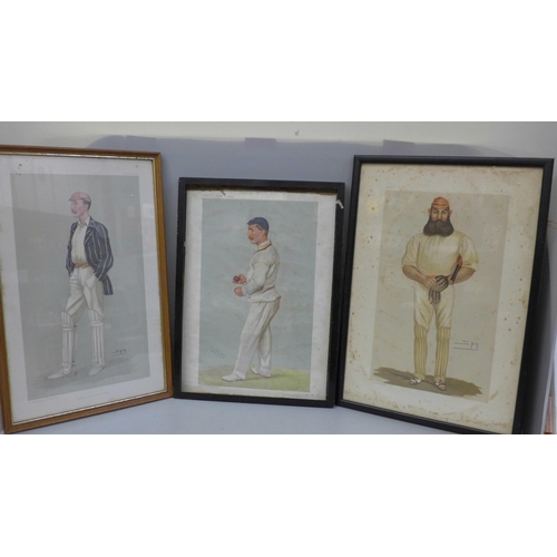 727 - Vanity Fair, cricket prints, all originals, Wells (supplement), Lobster, Repton Oxford, Australia Cr... 