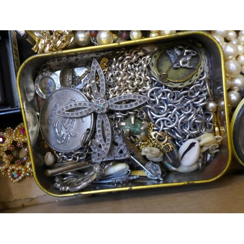 728 - Costume jewellery, watches, lighters including Zippo, etc.